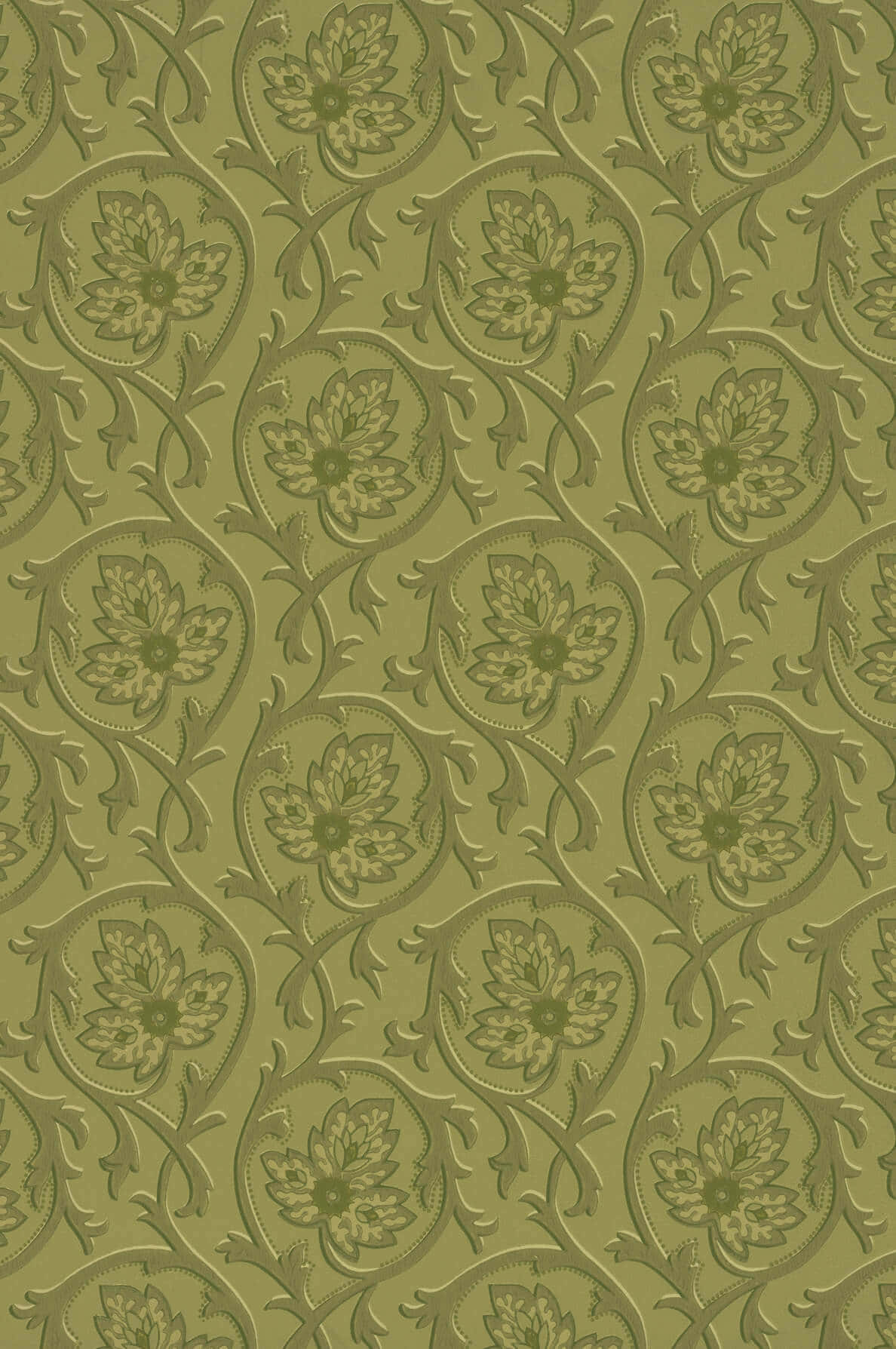 Green Damask Pattern Background Wallpaper