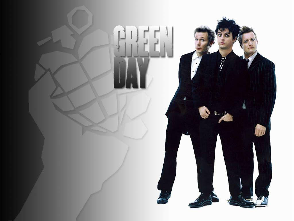 Green Day Black And White Wallpaper