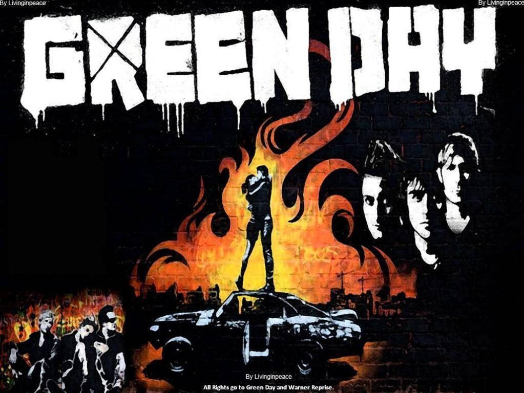 Green Day Brick Wall Art Wallpaper