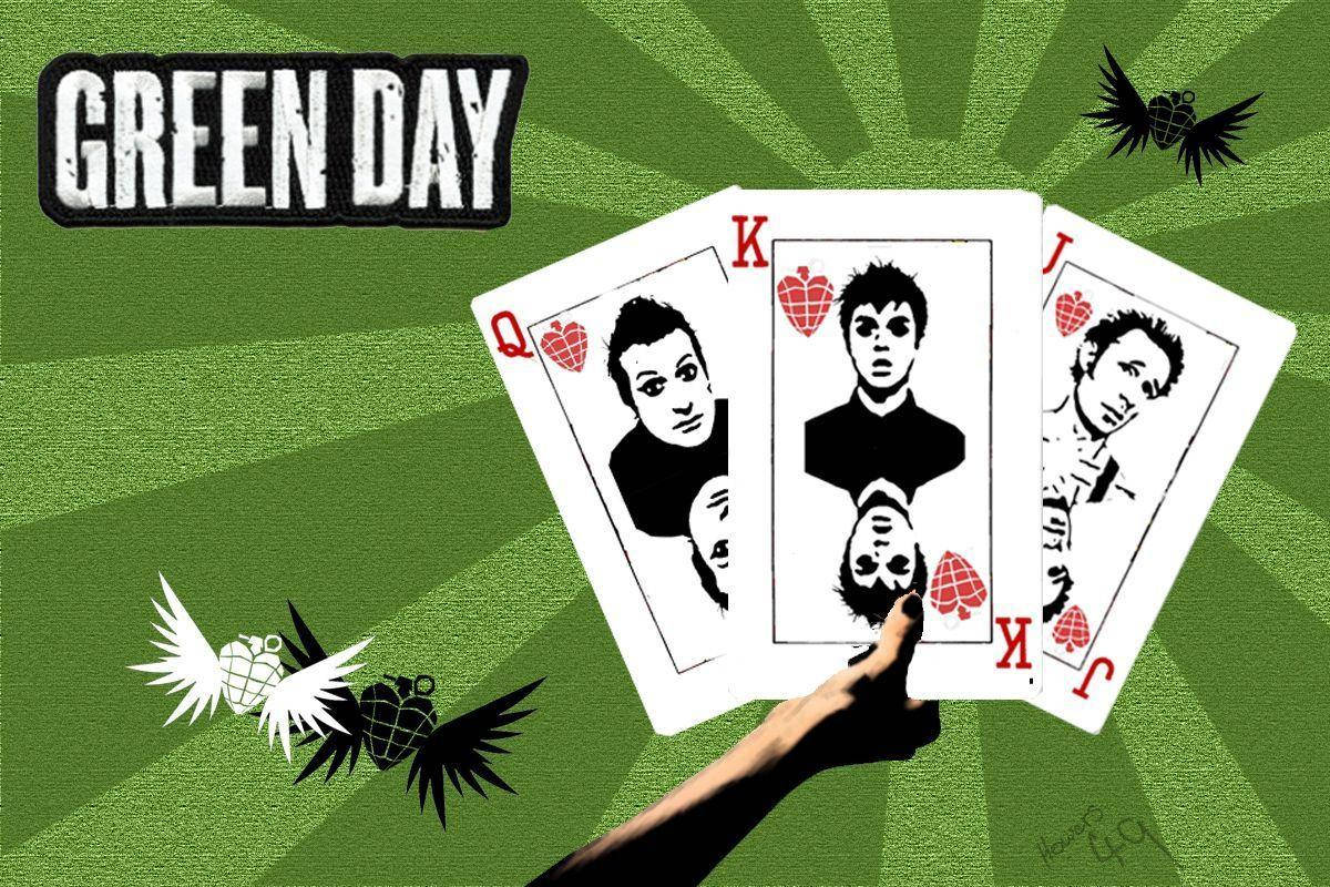 Green Day Members As Playing Cards Wallpaper