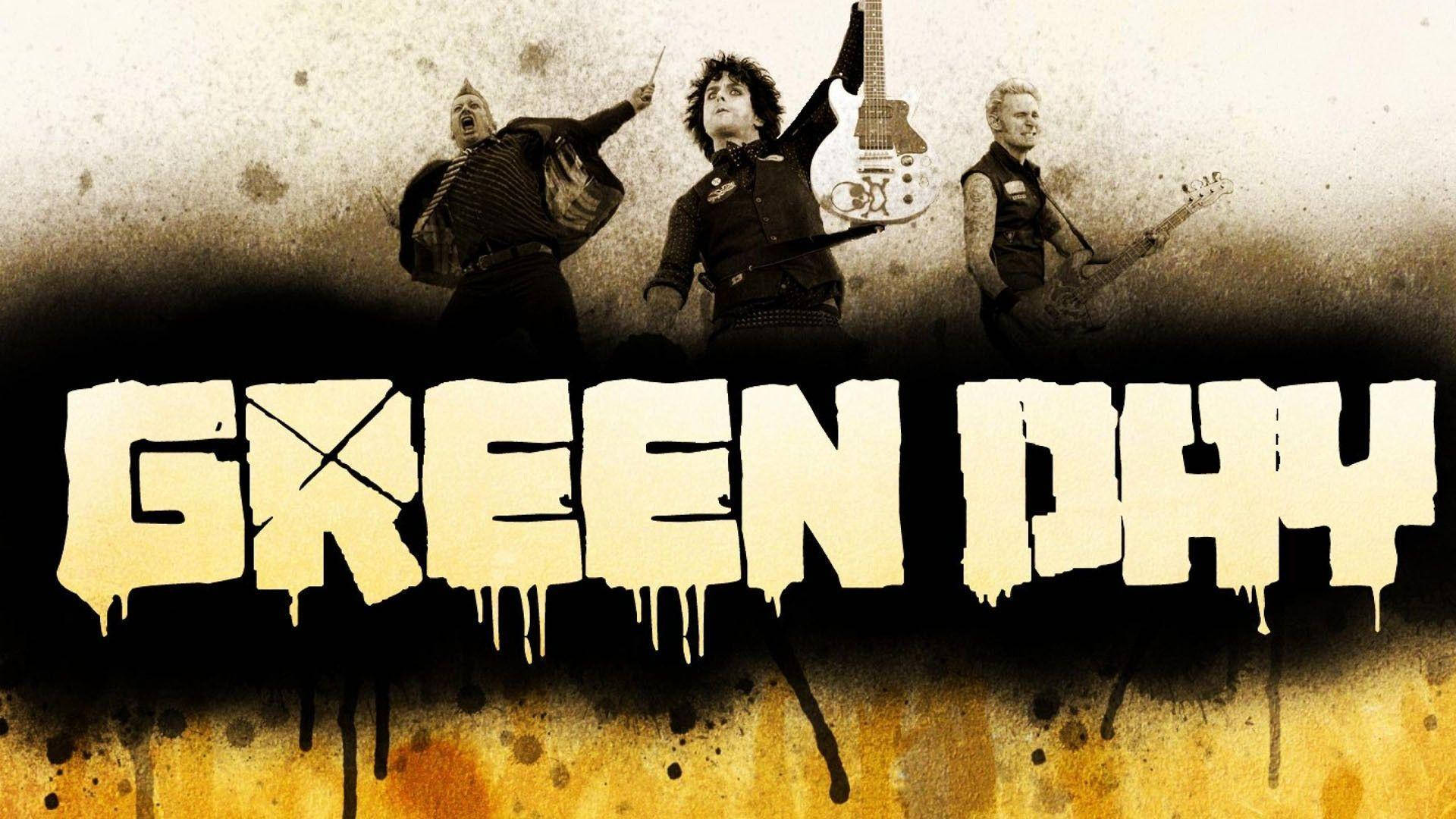 Green Day Ombre Yellow Text Wallpaper