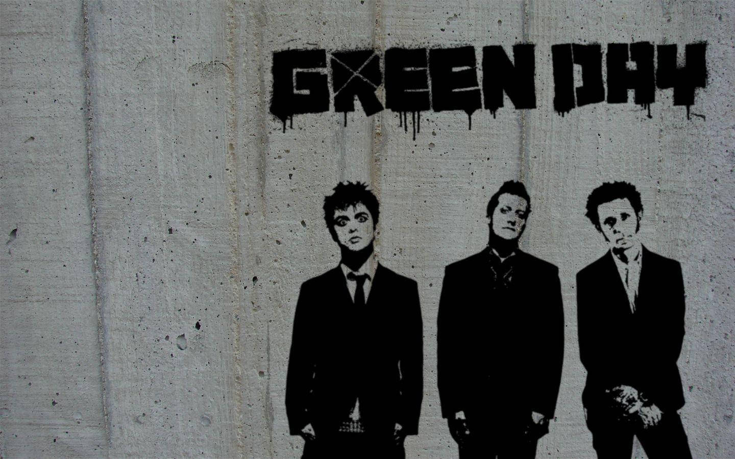 Green Day Stencil Graffiti Wallpaper