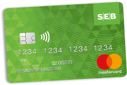 Green Debit Card Mastercard Contactless PNG