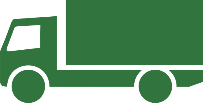 Green Delivery Truck Vector PNG