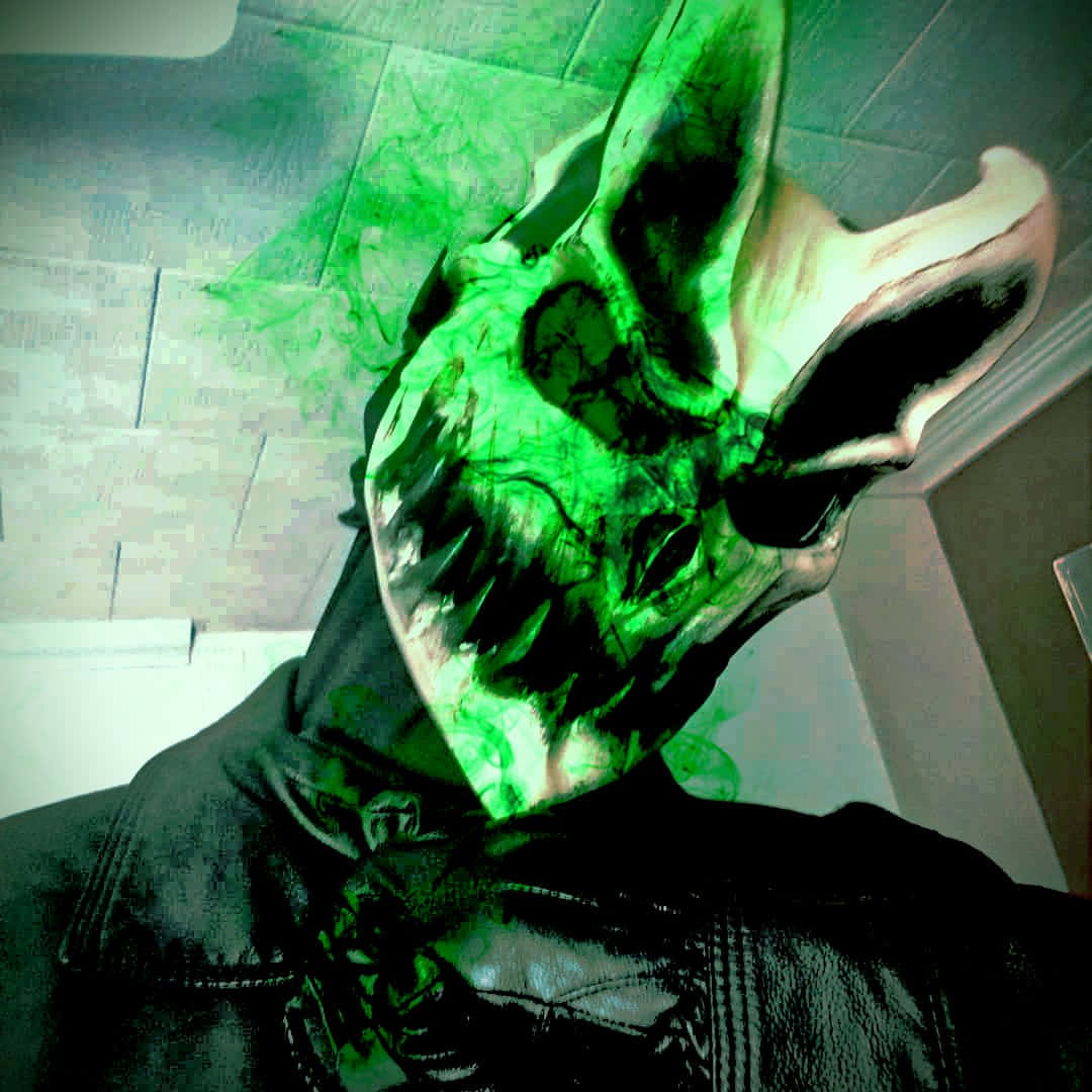 Green Demon Mask Selfie Wallpaper