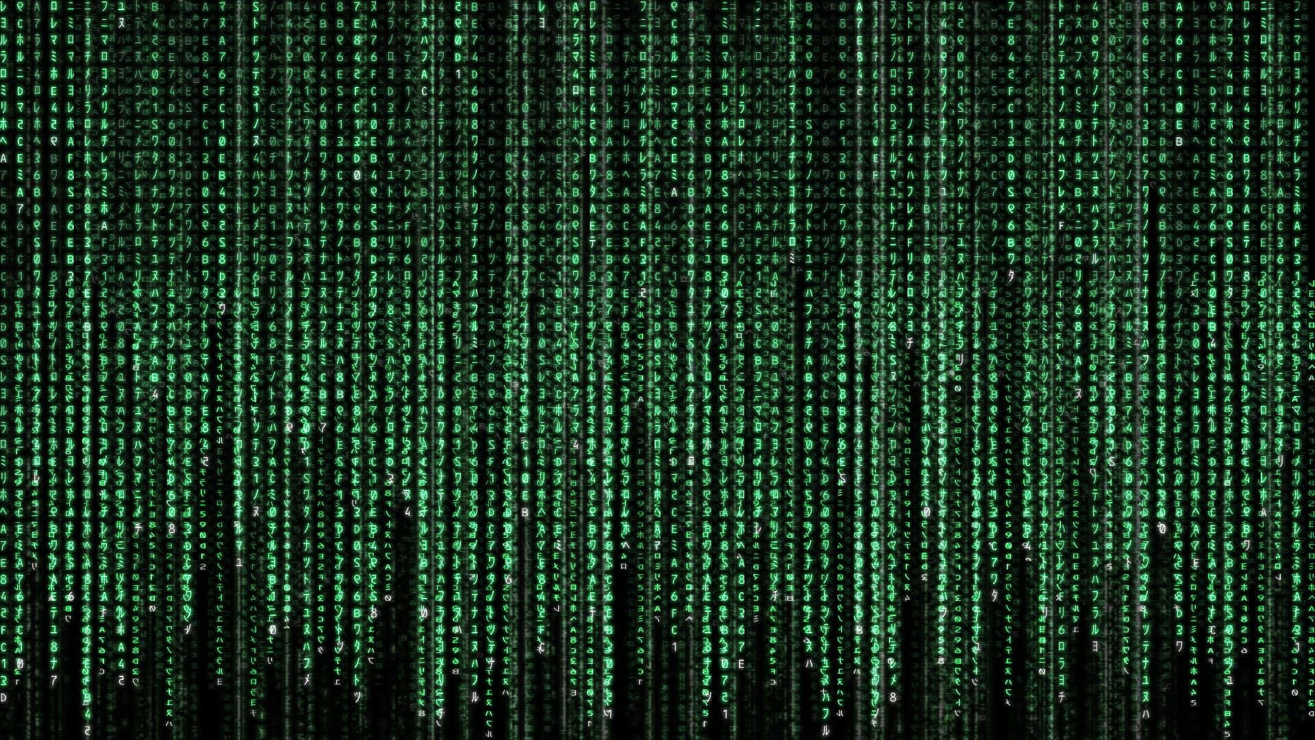 A Green Binary Code Background Wallpaper