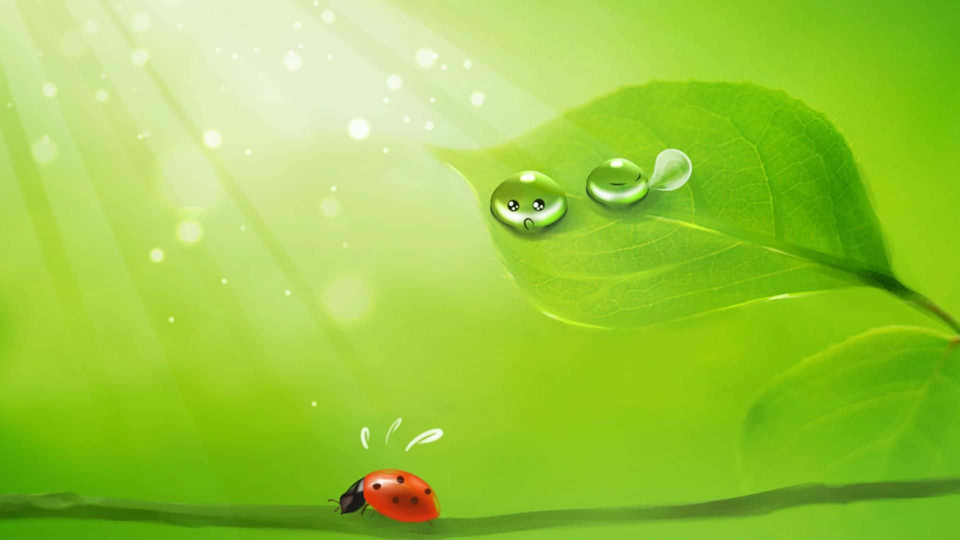 "Spring is here! Embrace the Nature by Using Green Desktop" Wallpaper