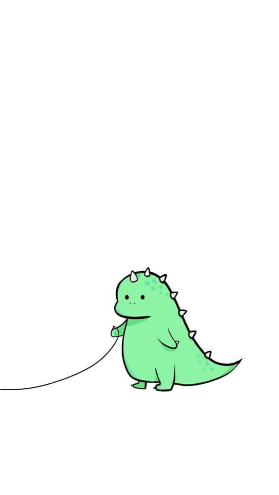 Green Dinosaur With A Corresponding String Wallpaper