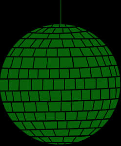 Green Disco Ball Illustration PNG