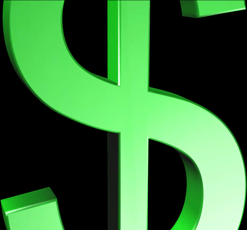 Green Dollar Sign Illustration PNG