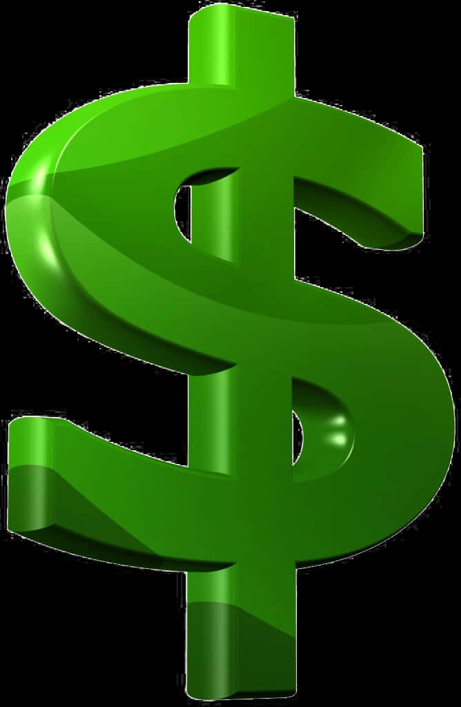 Green Dollar Sign3 D PNG