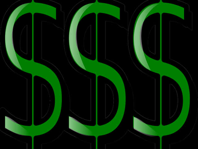 Green Dollar Signs Graphic PNG