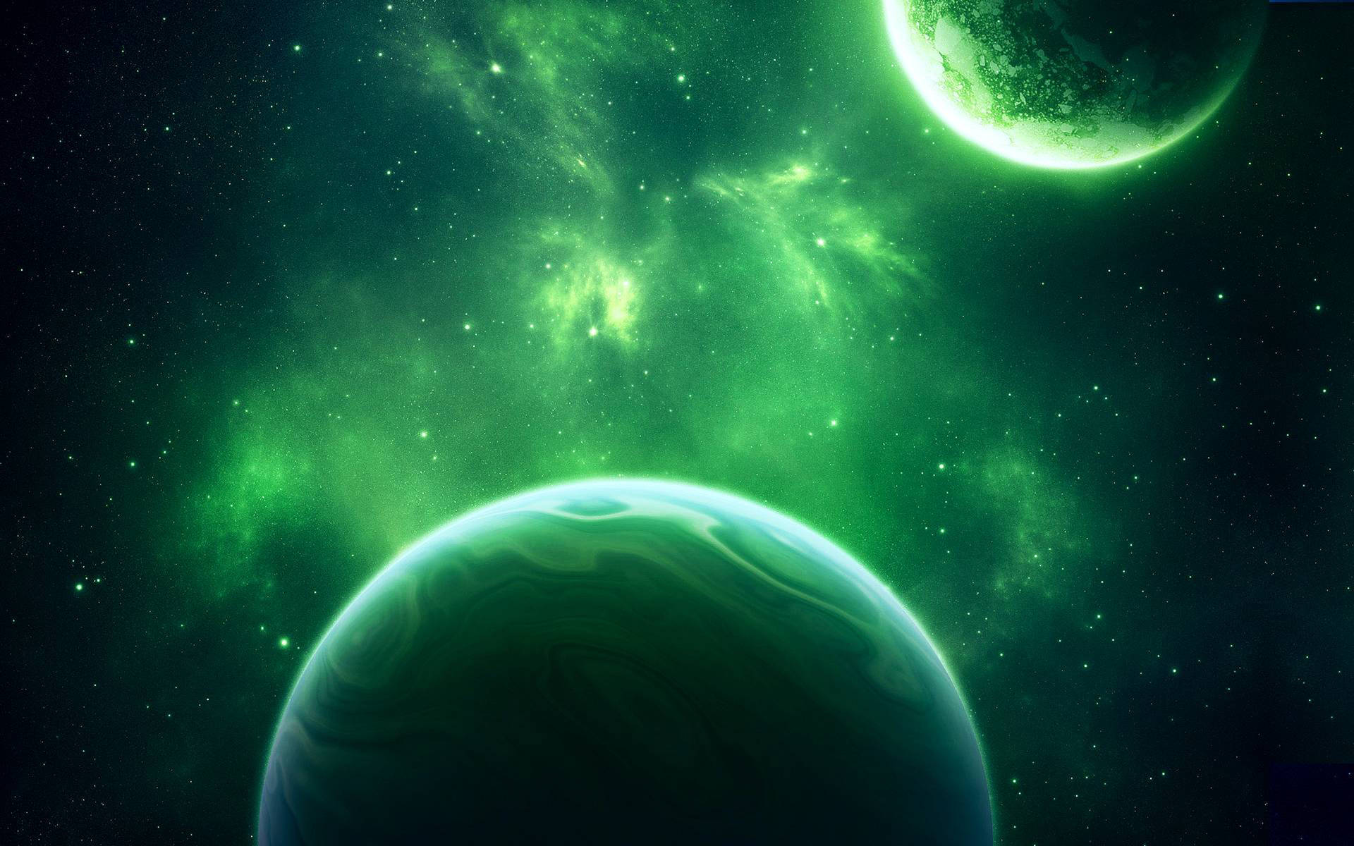 Green Dope Galaxy Background