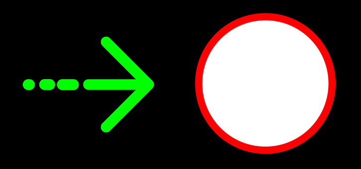 Green Dotted Arrow Red Circle PNG