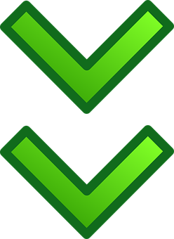 Green Double Chevron Symbol PNG