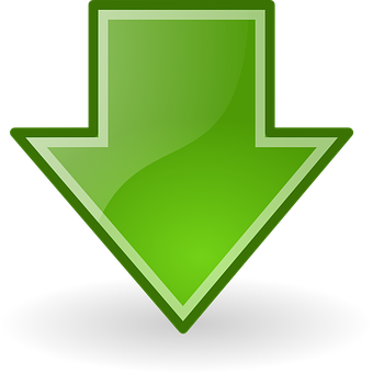 Green Download Arrow Icon PNG