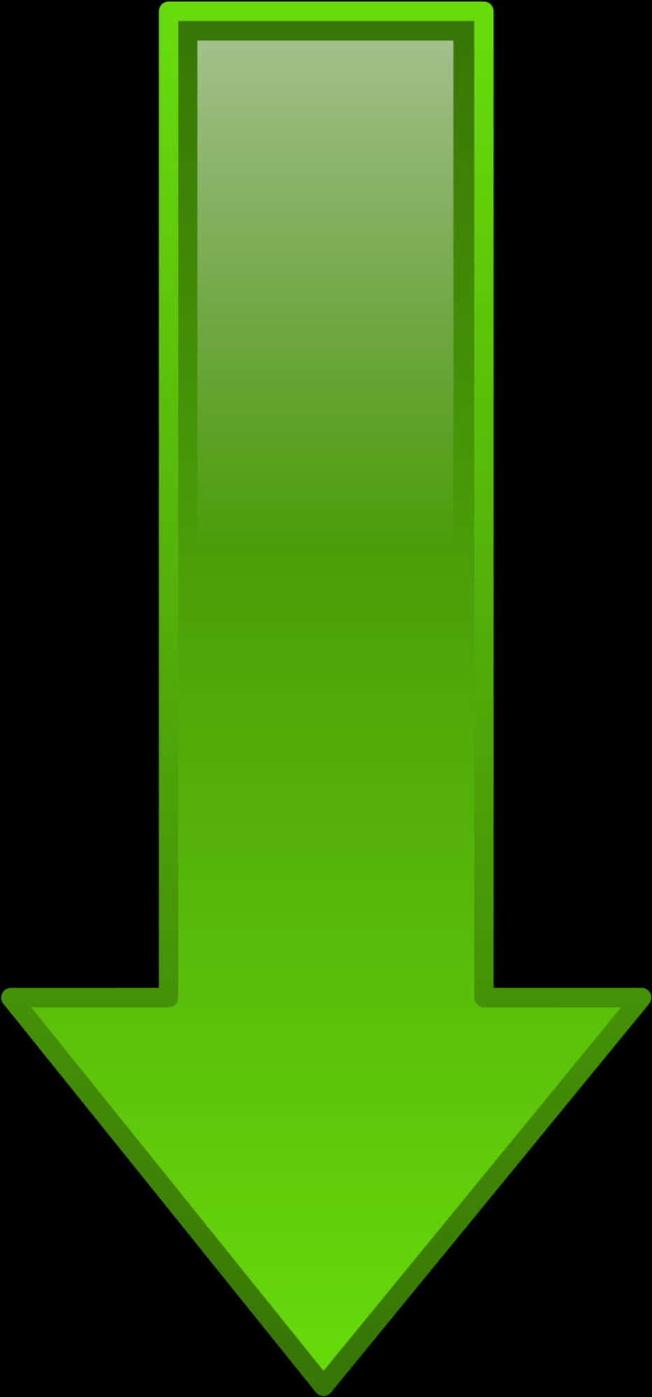 Green Downward Arrow Transparent Background PNG