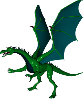 Green Dragon Illustration PNG