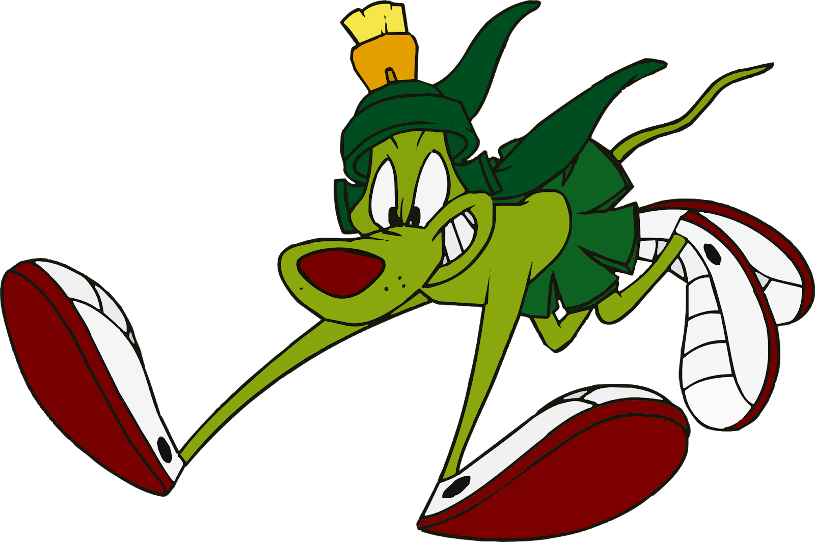 Green Duck Running Looney Tunes PNG