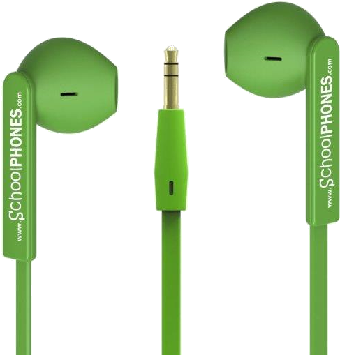 Green Earphoneswith Plug PNG