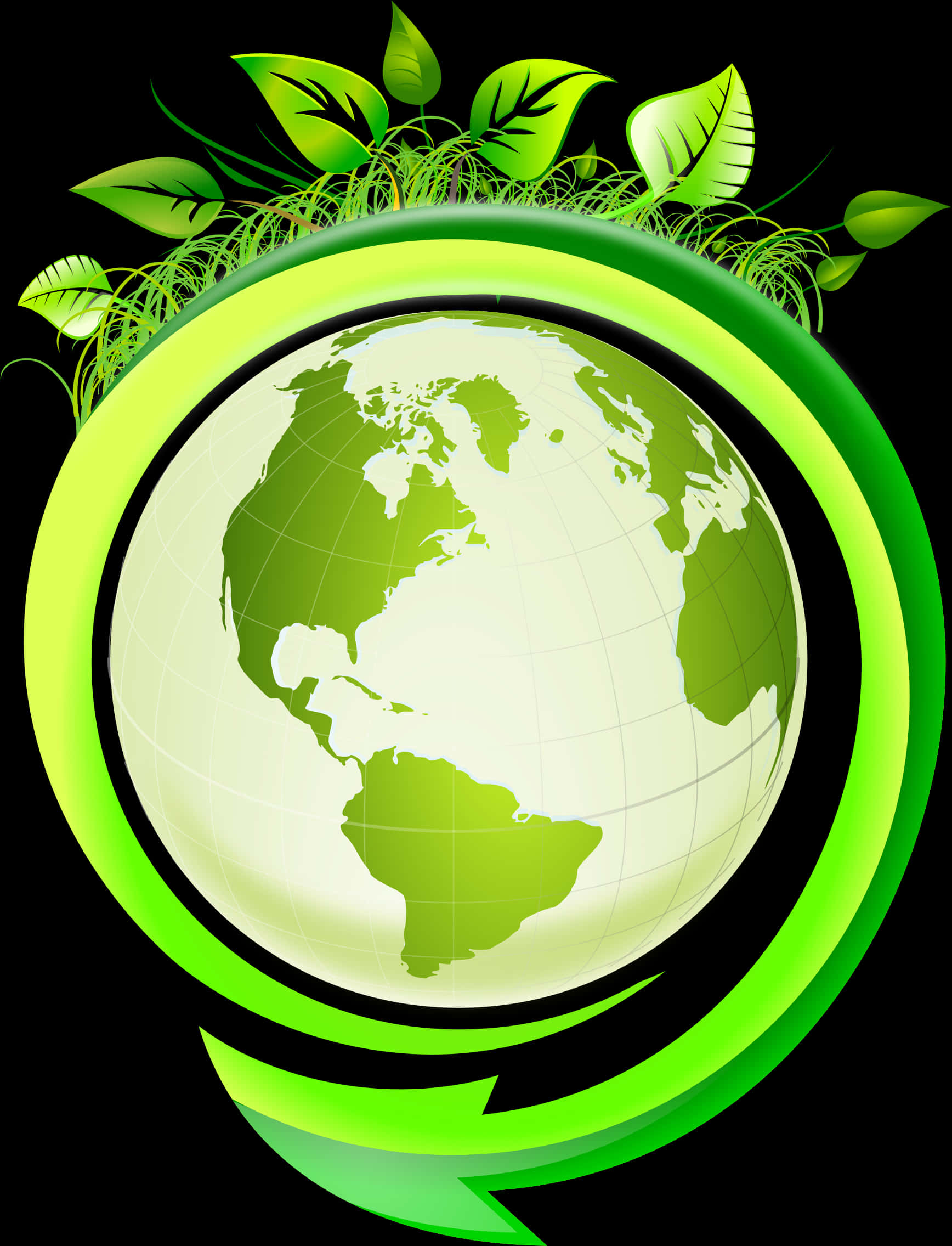 Green Eco World Concept PNG