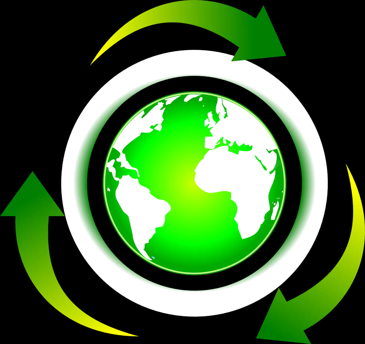 Green Earth Recycling Symbol PNG