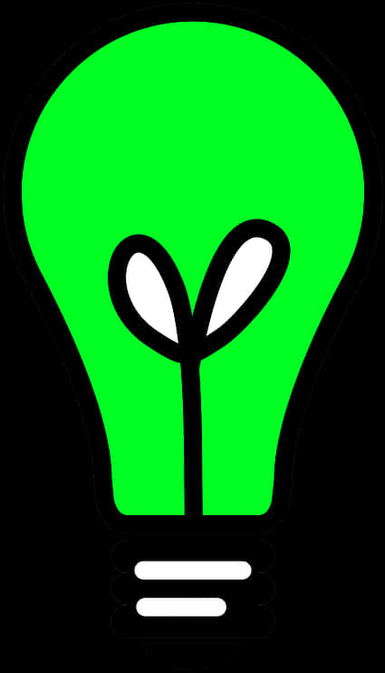 Green Eco Light Bulb Concept PNG