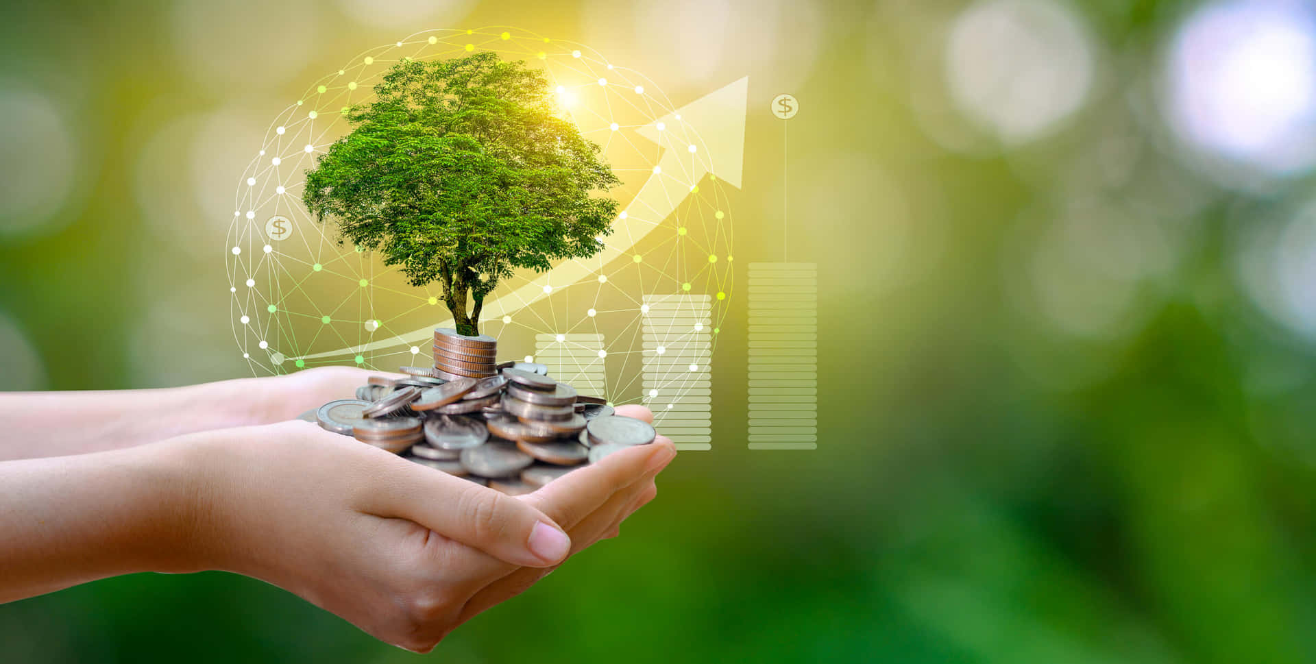 Caption: Green Economy: Ecosystem and Business Growth Wallpaper