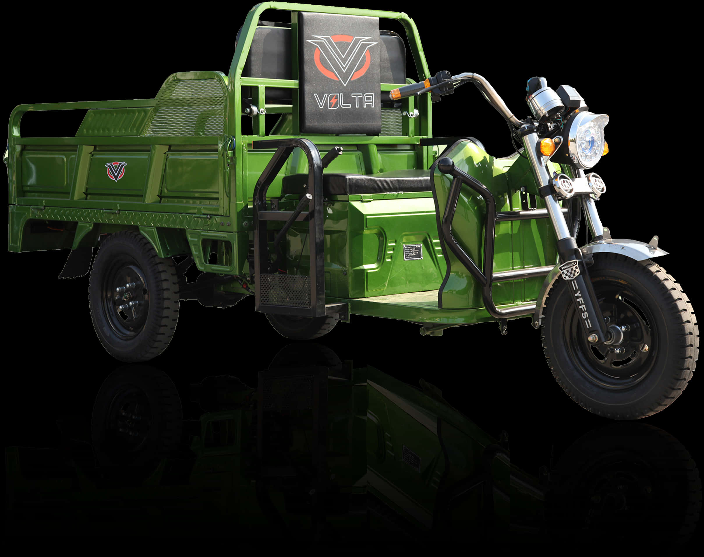 Green Electric Trike Truck Hybrid PNG