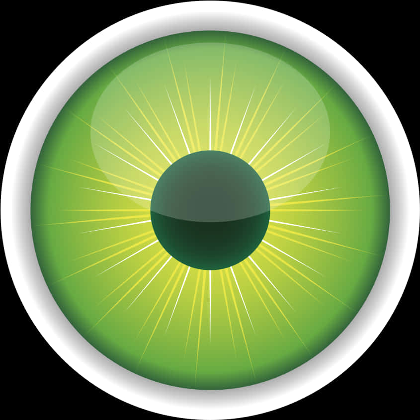 Green Eyeball Illustration PNG