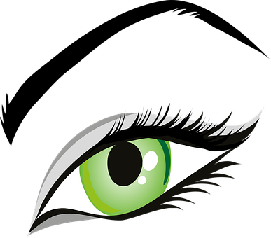 Green Eyed Graphic Illustration PNG