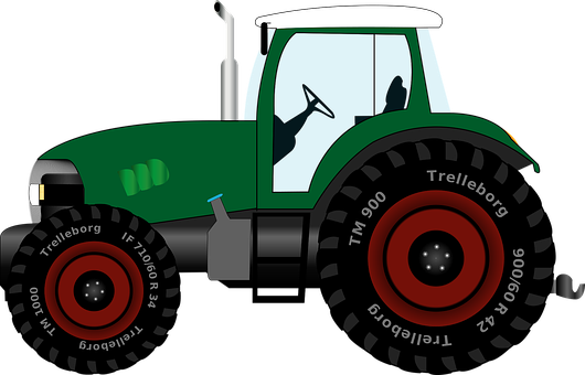 Green Farm Tractor Illustration PNG