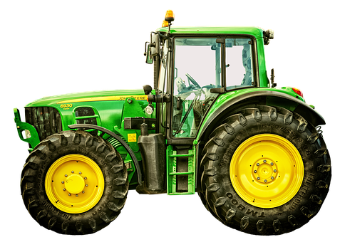 Green Farm Tractor Isolated PNG