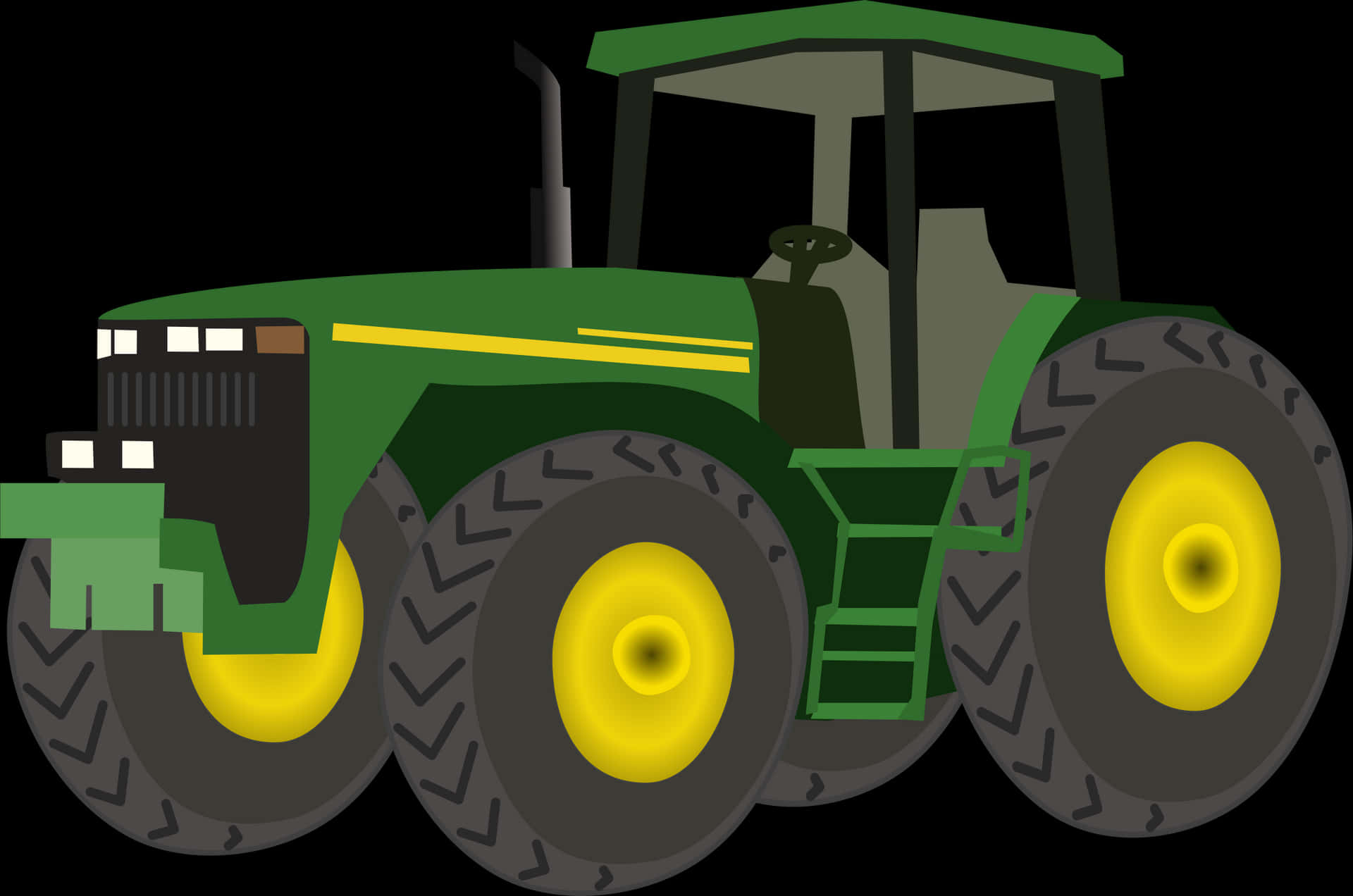 Green Farm Tractor Vector PNG