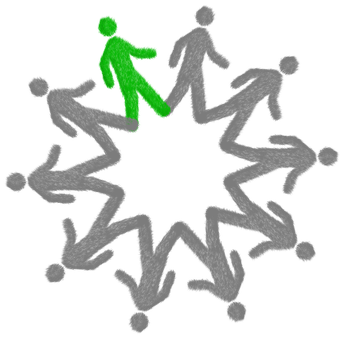 Green Figure Leading Circle PNG