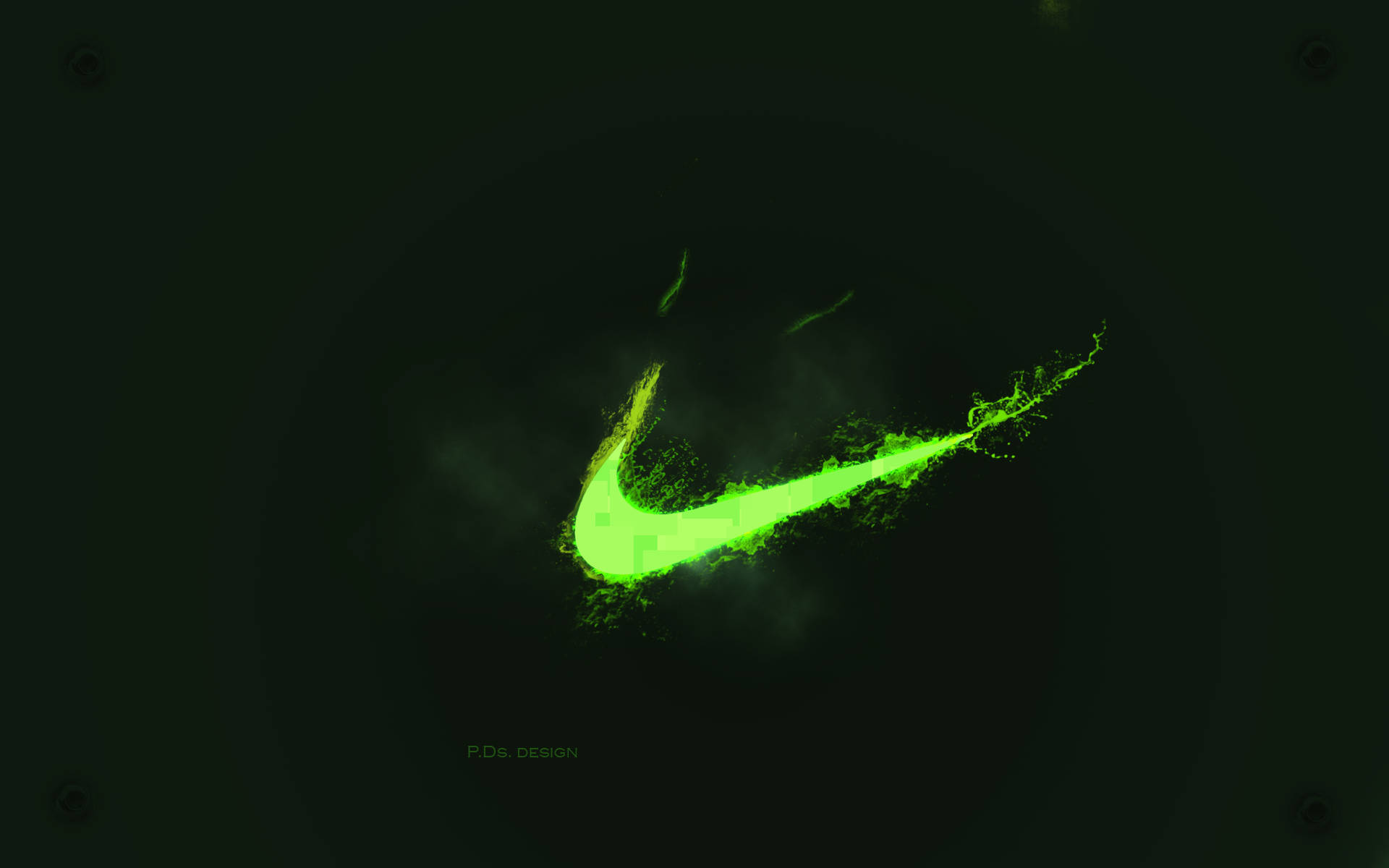 Green Fire Nike Logo Wallpaper