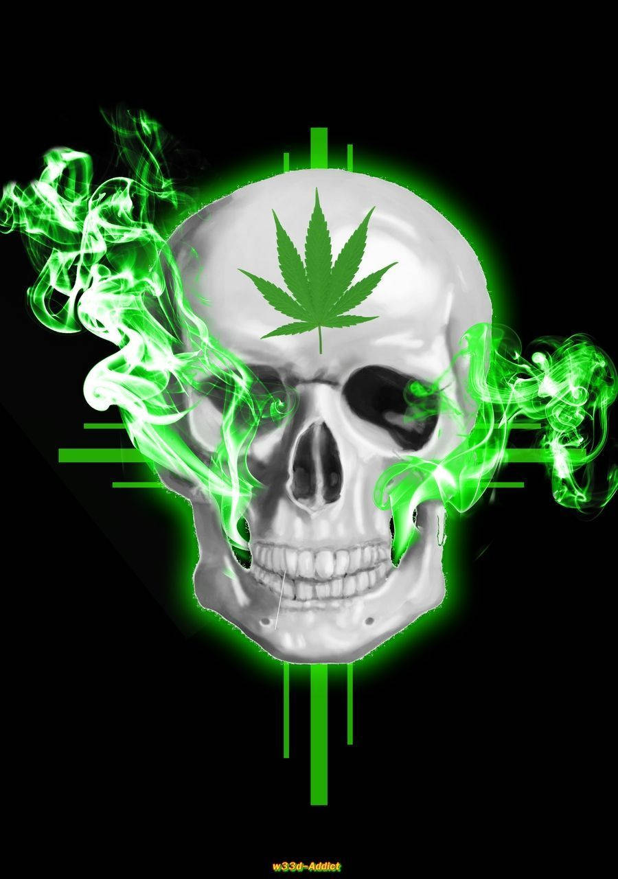 Blaze a new path with the Green Fire Skull Wallpaper