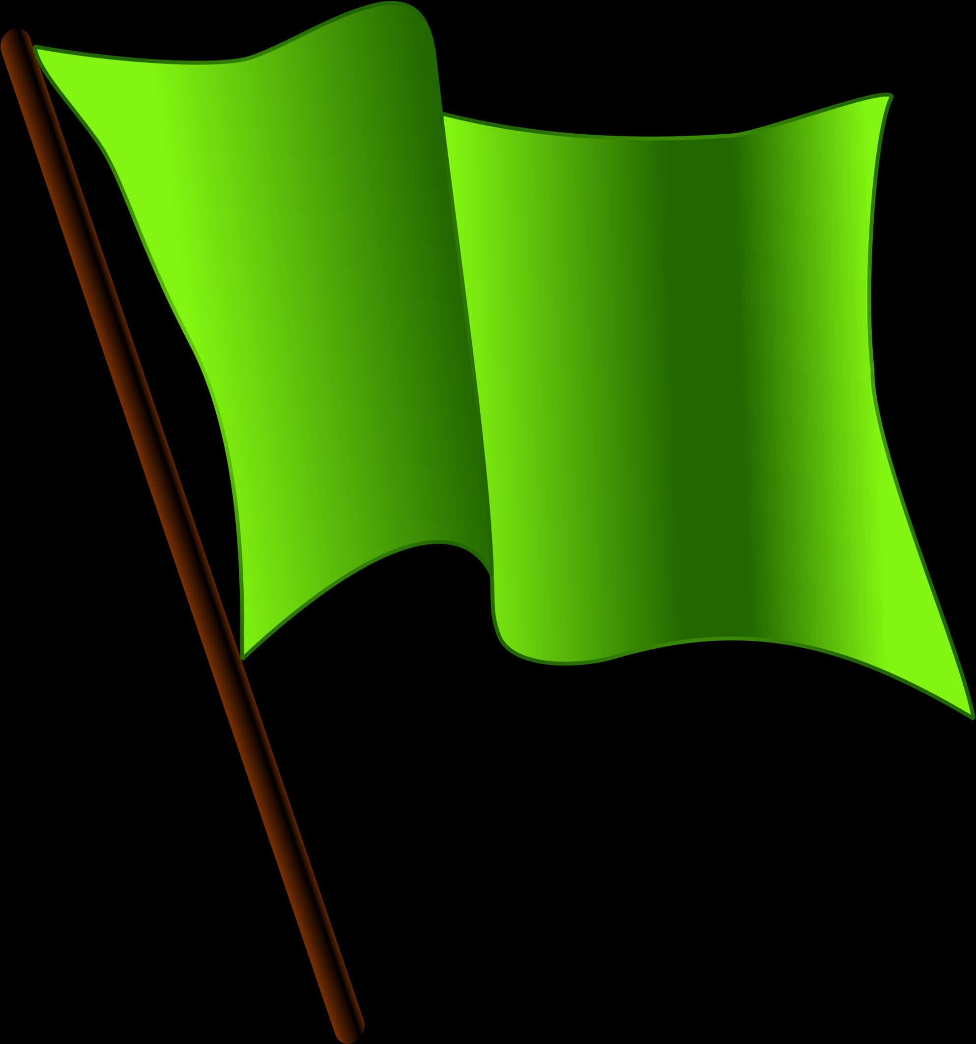 Green Flag Waving PNG