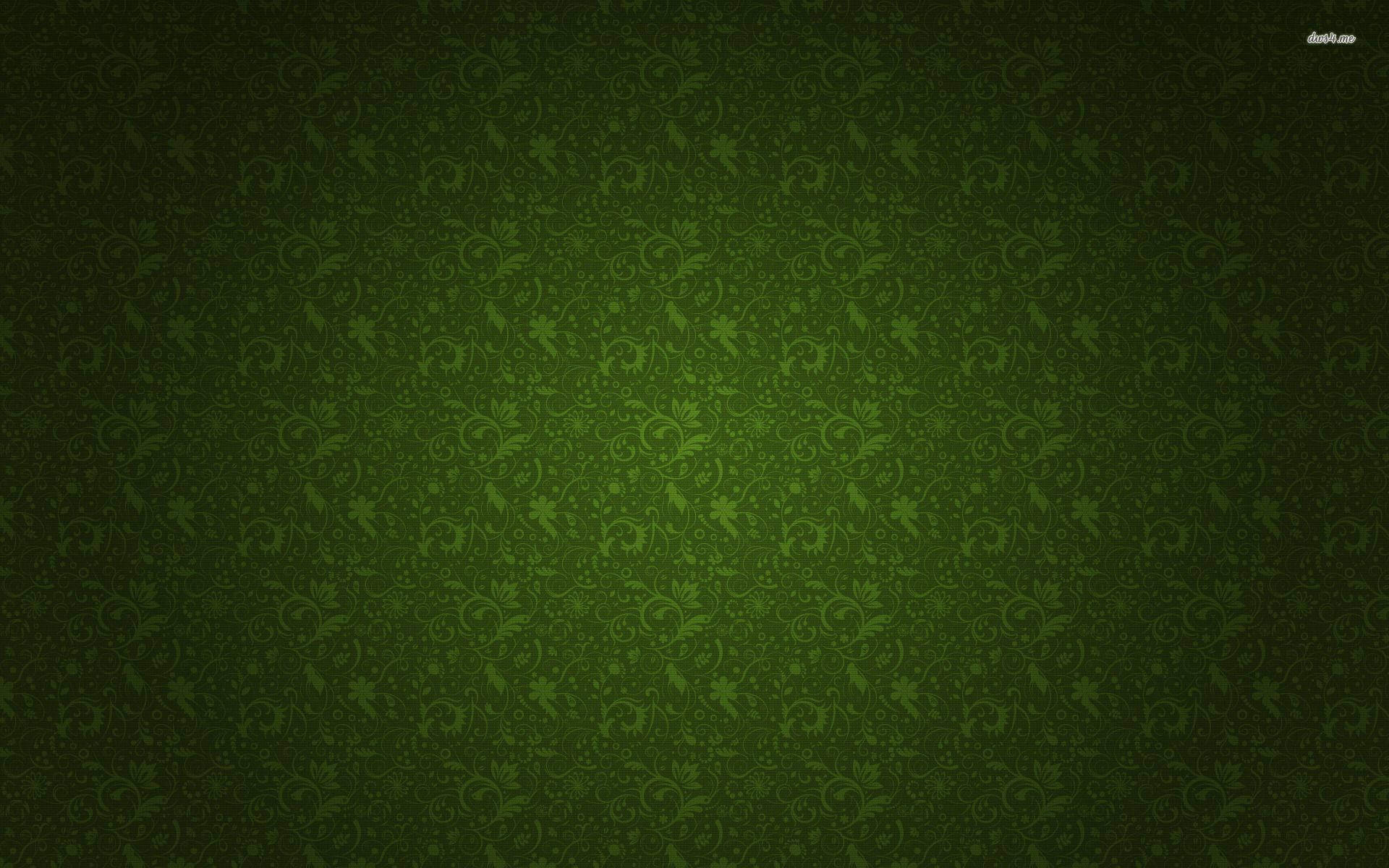 Grünesblumenmuster Tiefgrün Wallpaper