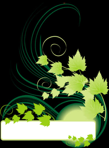 Green_ Floral_ Design_ Banner PNG