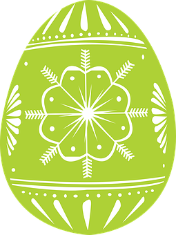 Green Floral Easter Egg PNG