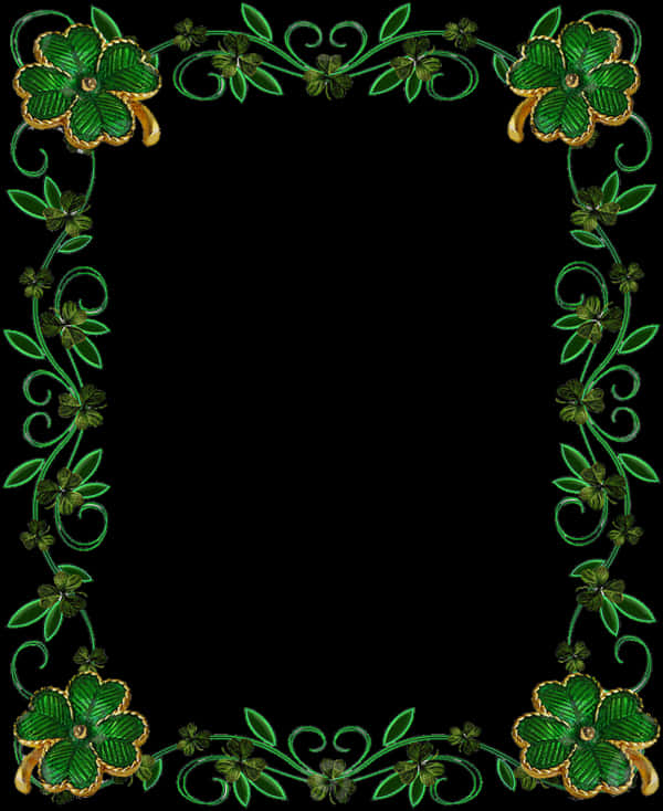 Green_ Floral_ Frame_ Border PNG