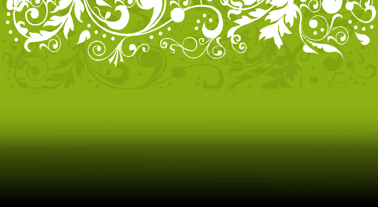 Green Floral Gradient Background PNG