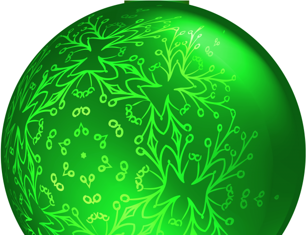 Green Floral Ornament Sphere Vector PNG