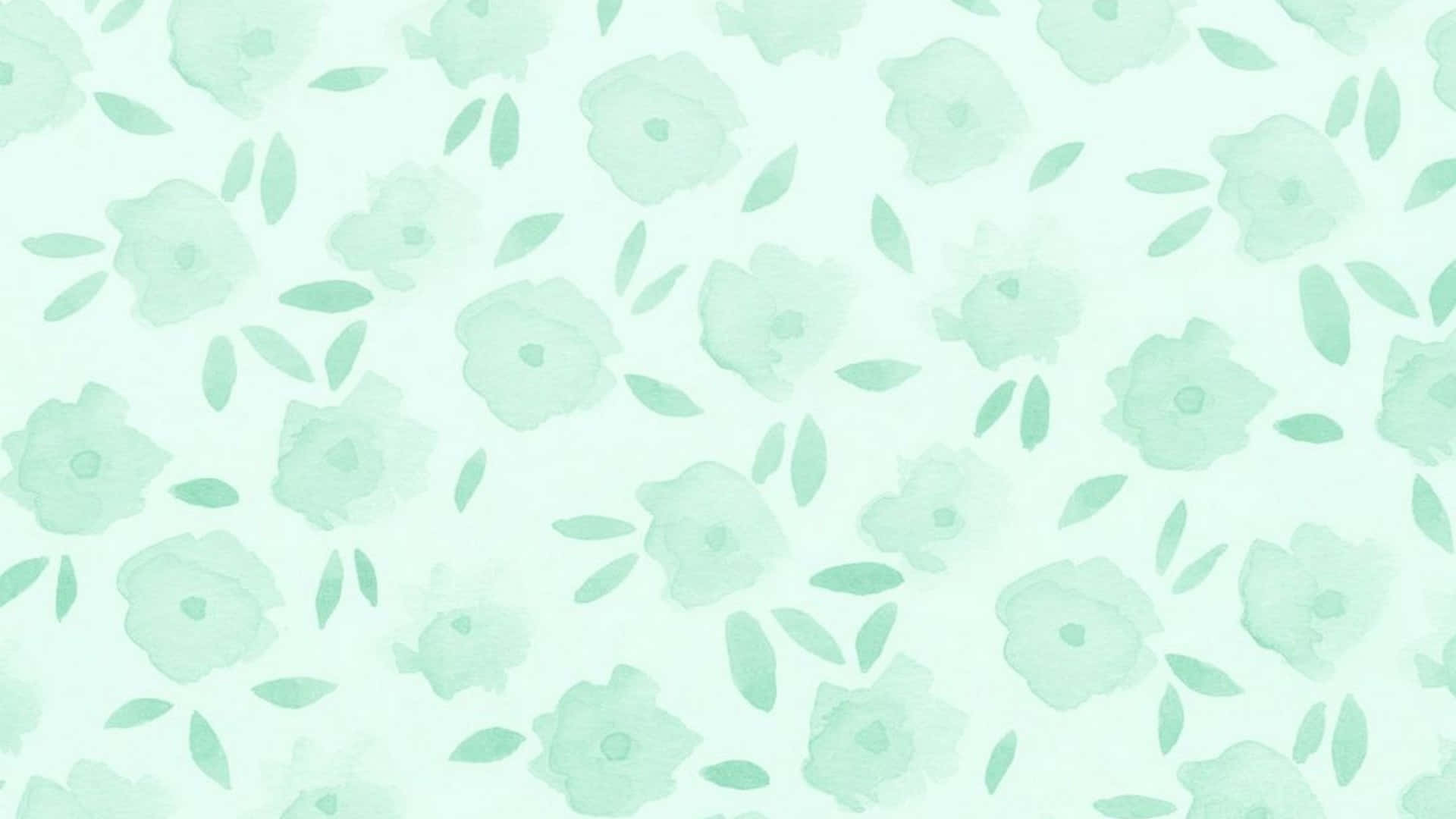 Green Floral Pattern Background Wallpaper