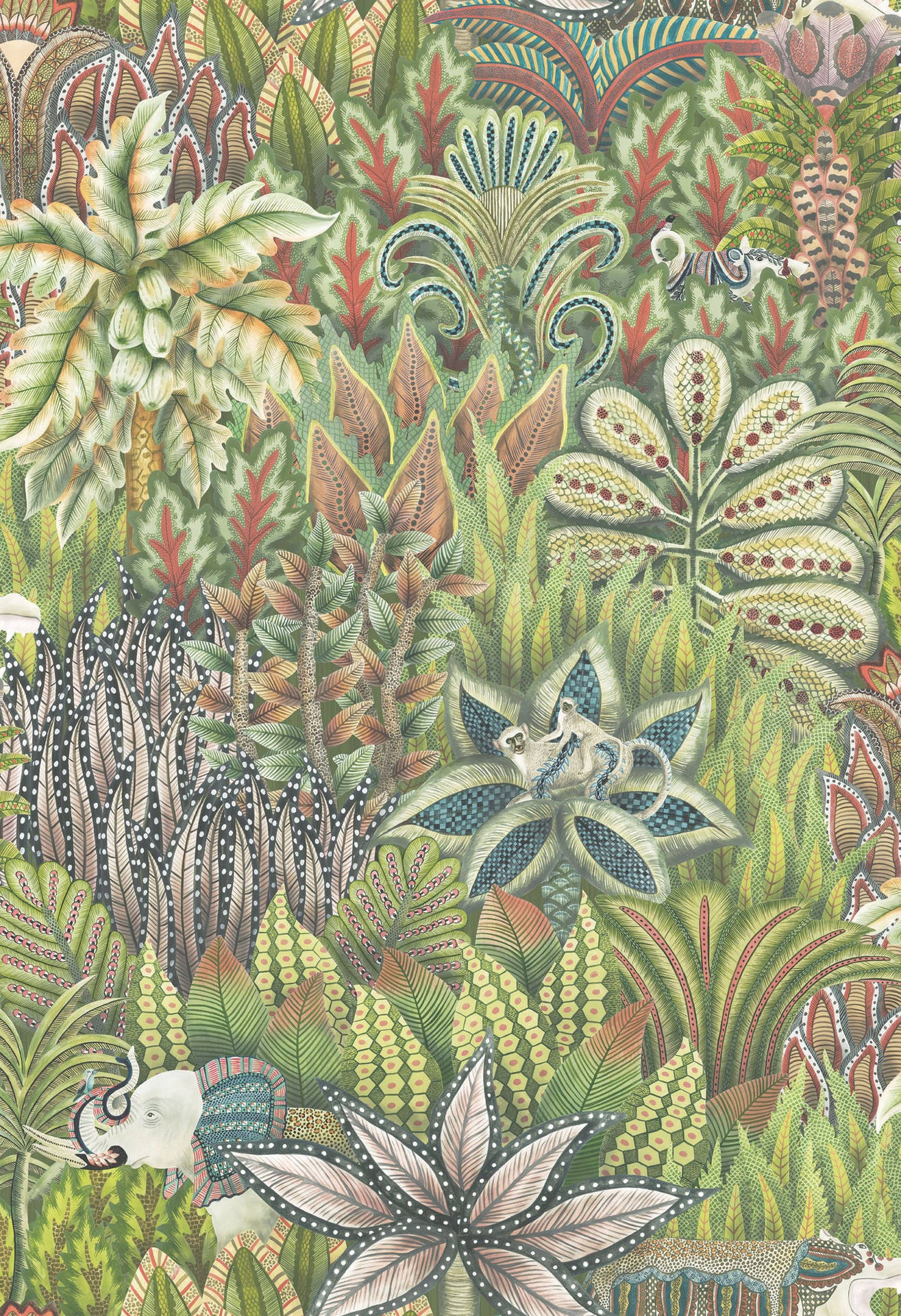 Grüneflorale Pflanzen Wallpaper