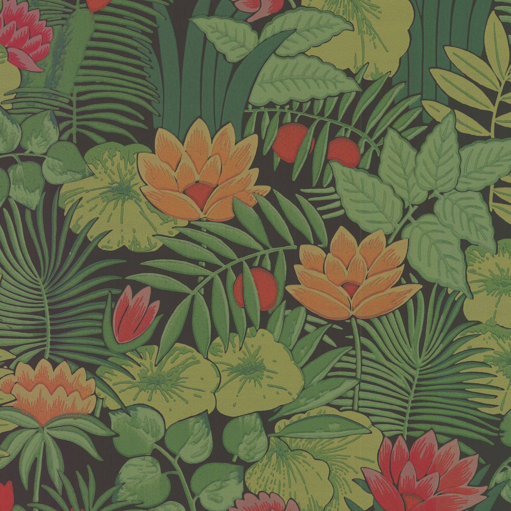 Green Floral Reverie Wallpaper