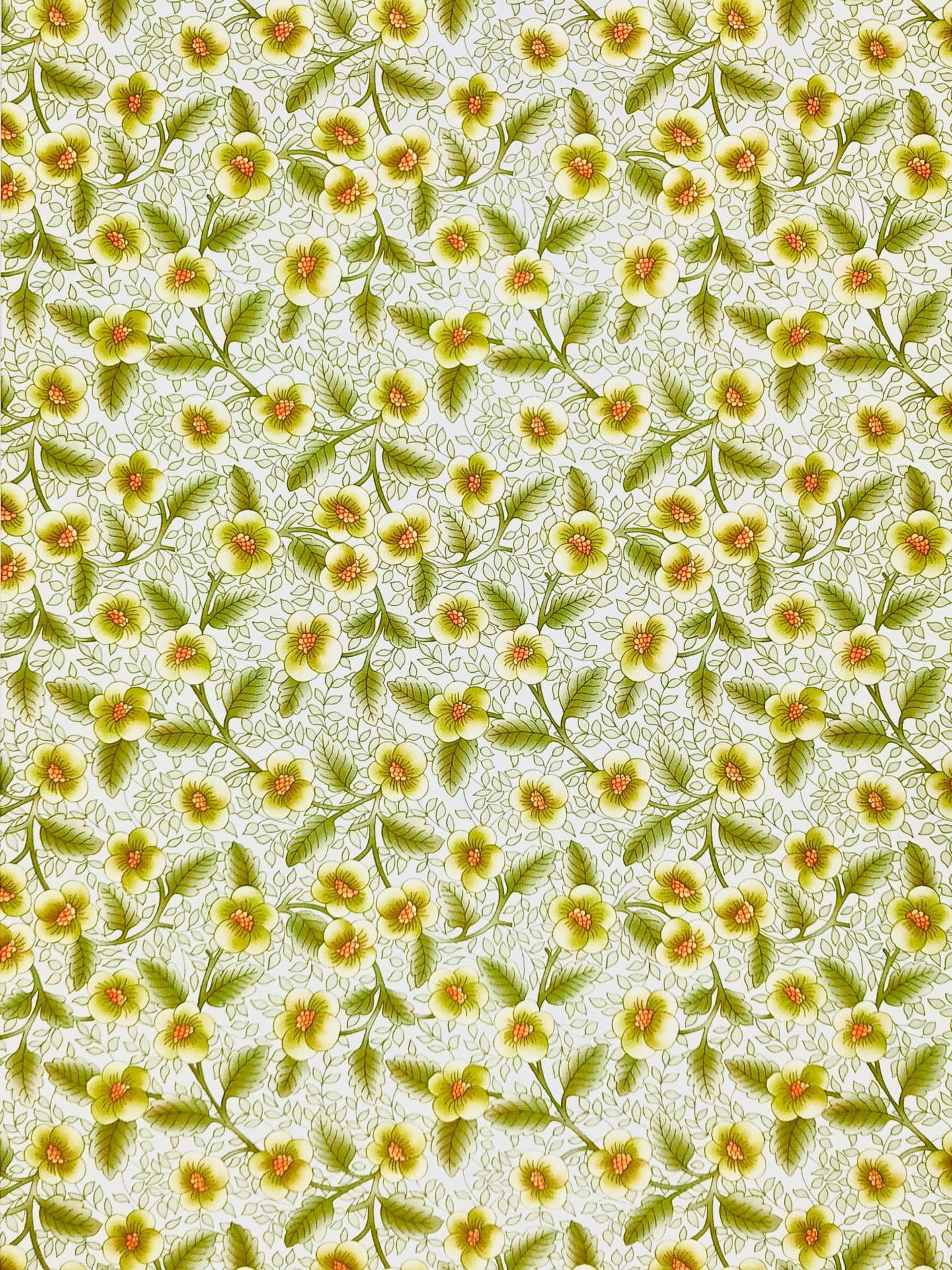 Zweigrüne Blätter Mit Blumenmuster Wallpaper