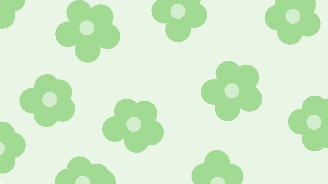 Green Floral Y2 K Pattern Background Wallpaper