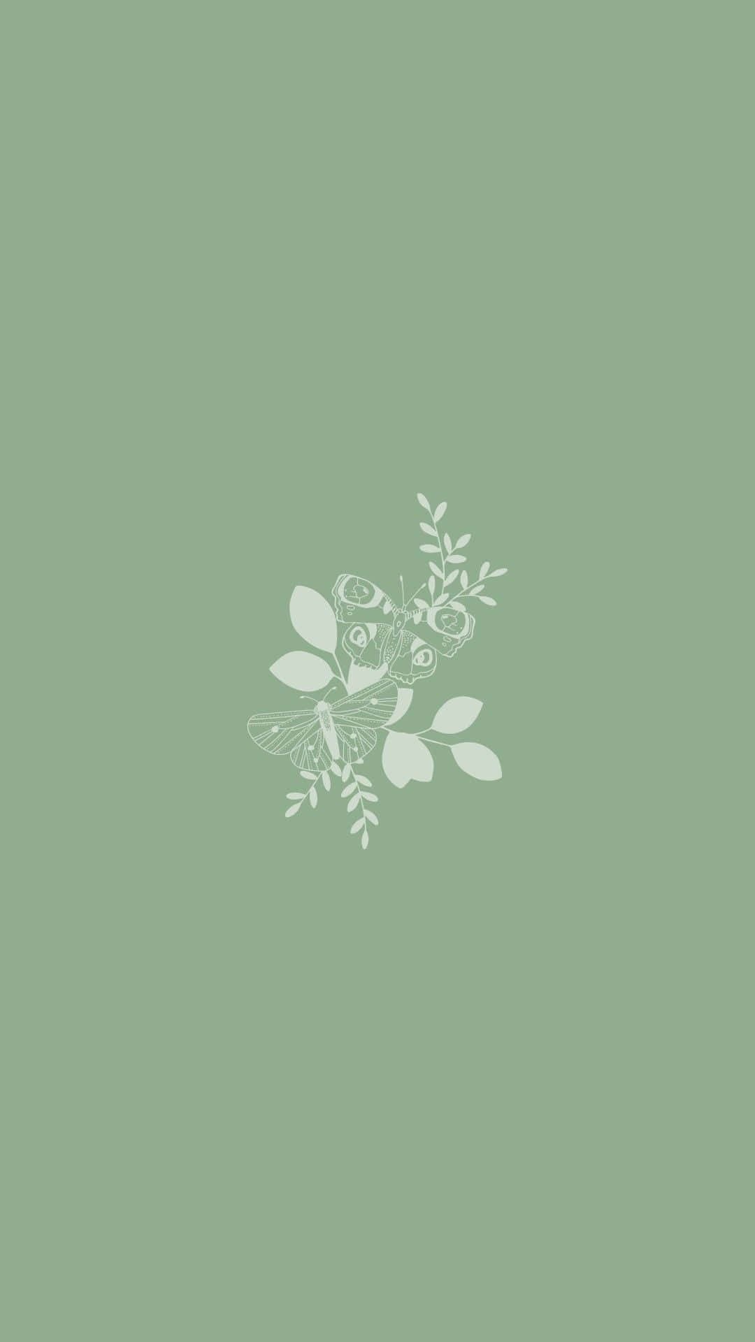 Green Florali Phone Wallpaper Wallpaper